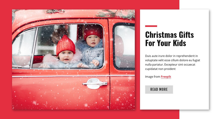 Christmas gift for kids Homepage Design