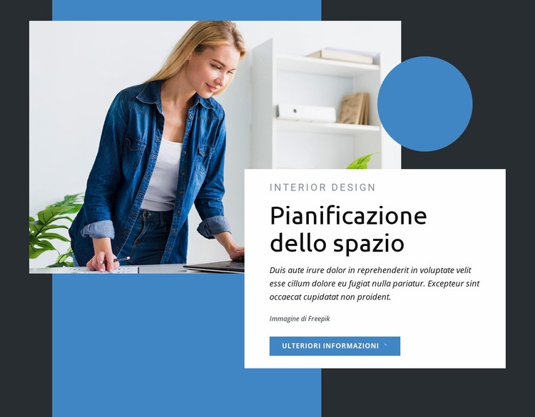 Pianificazione dello spazio Costruttore di siti web HTML