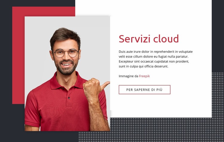 Servizi cloud Mockup del sito web