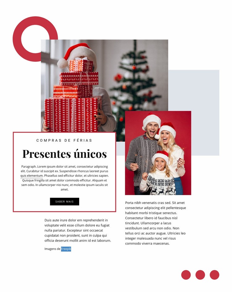 Presentes únicos Construtor de sites HTML