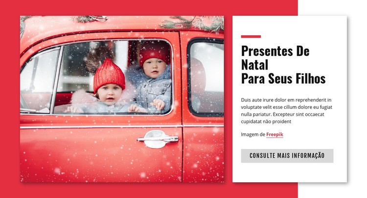 Presente de natal para crianças Design do site