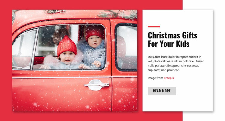 Christmas gift for kids Website Mockup