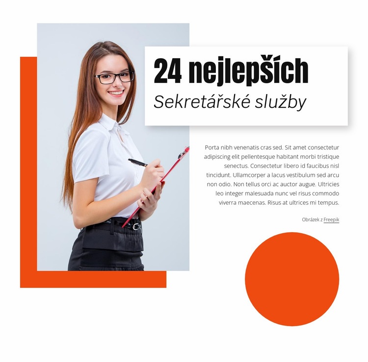 24 Nejlepší sekretářské služby Šablona webové stránky