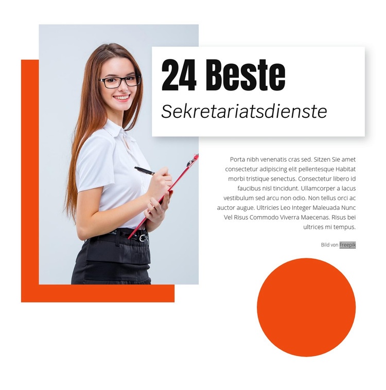24 Beste Sekretariatsdienste HTML Website Builder