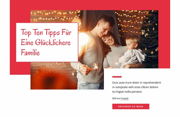 10 Tipps für eine glücklichere Familie Vorlage