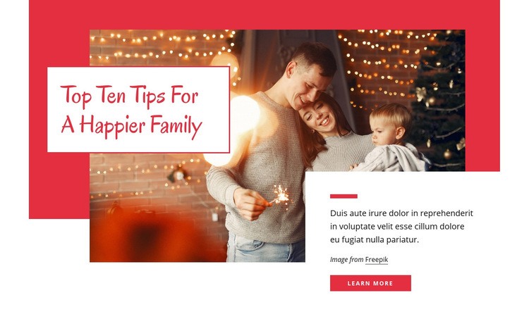10 Tips for a happier family Elementor Template Alternative