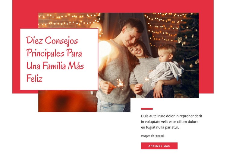 10 consejos para una familia más feliz Maqueta de sitio web