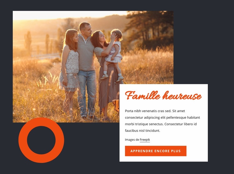 Famille heureuse Modèle de site Web