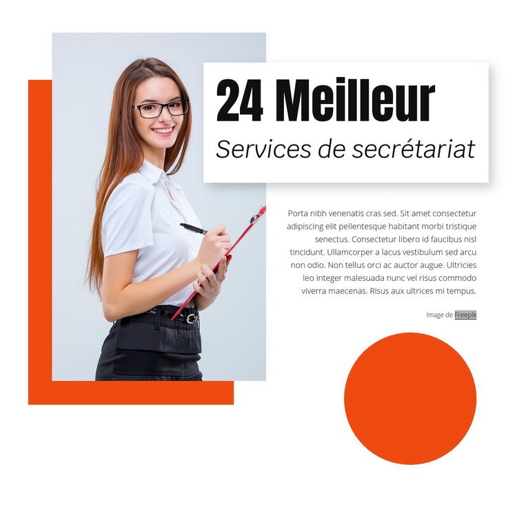 24 Meilleurs services de secrétariat Modèle d'une page
