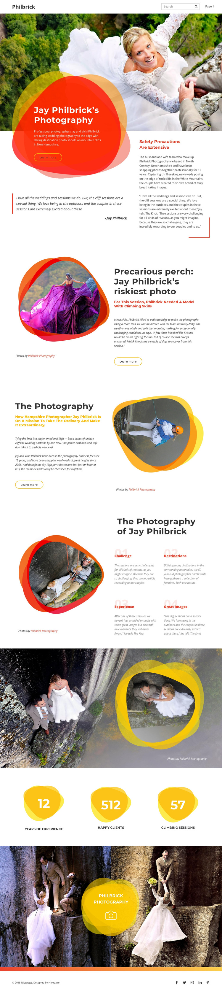  Rock climbing wedding HTML5 Template