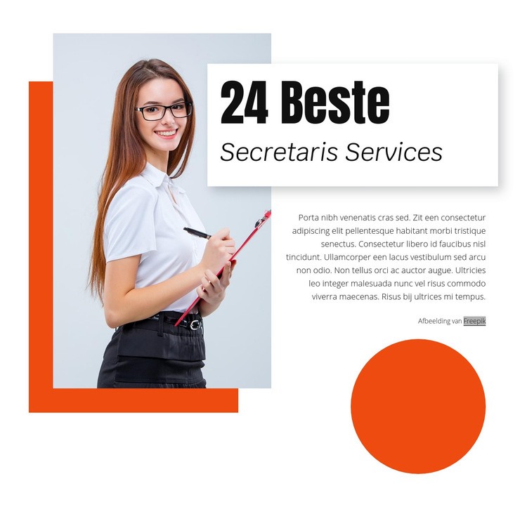 24 Beste secretaresservices Website mockup