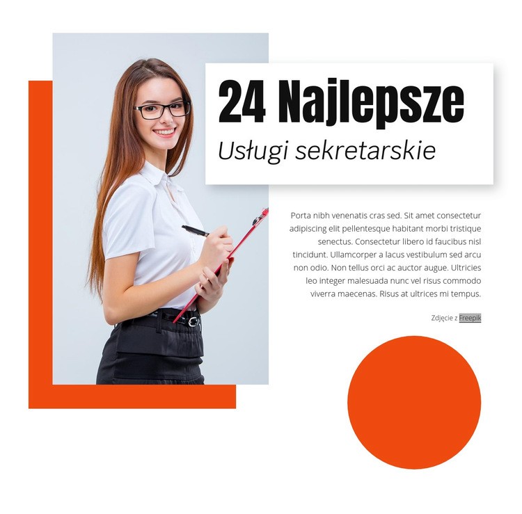 24 Najlepsze usługi sekretarskie Makieta strony internetowej