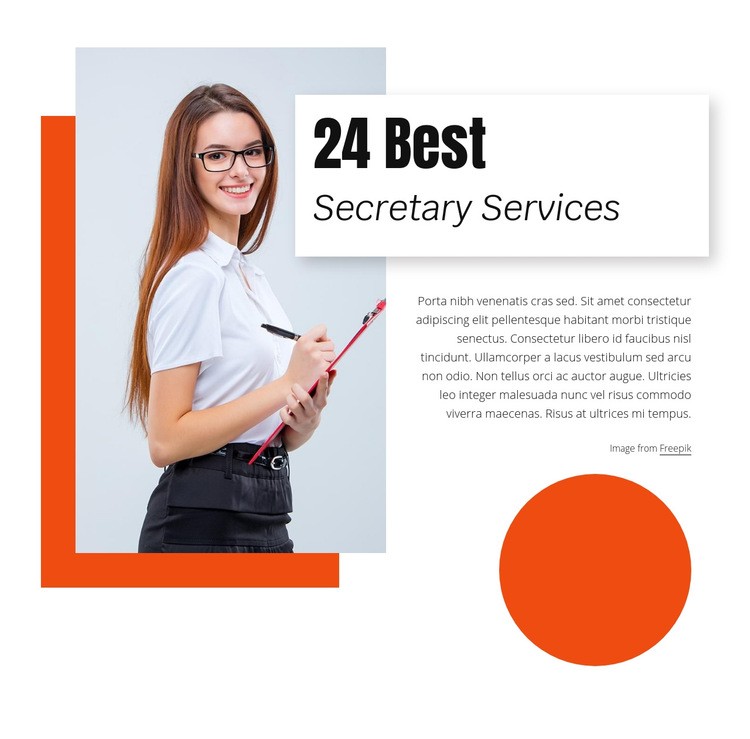 24 Best secretary services Web Page Design