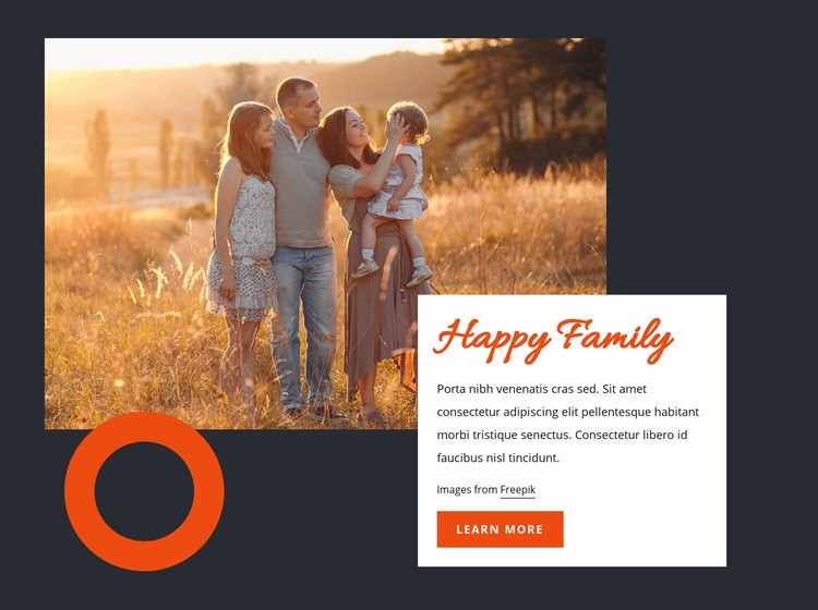 Happy family Web Page Design