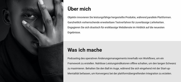 Über mich und meine Arbeit Eine Seitenvorlage