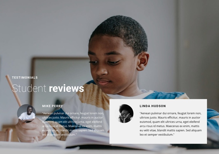 Student reviews Elementor Template Alternative