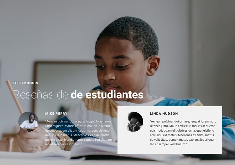 Reseñas de estudiantes Creador de sitios web HTML