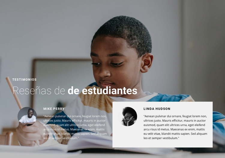 Reseñas de estudiantes Diseño de páginas web