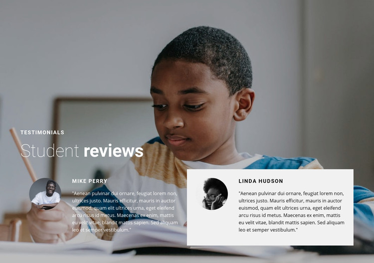 Student reviews Homepage Design