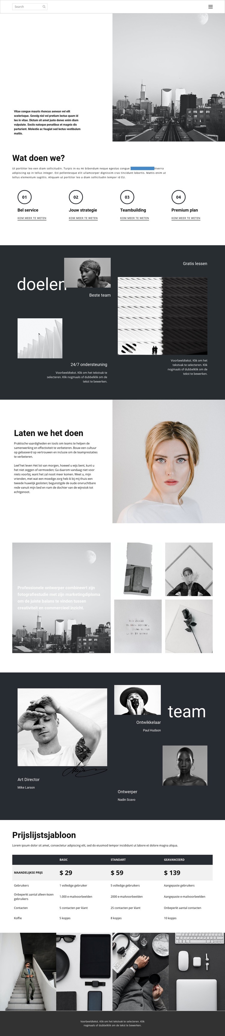 Bedrijfspromotiebureau Website Builder-sjablonen