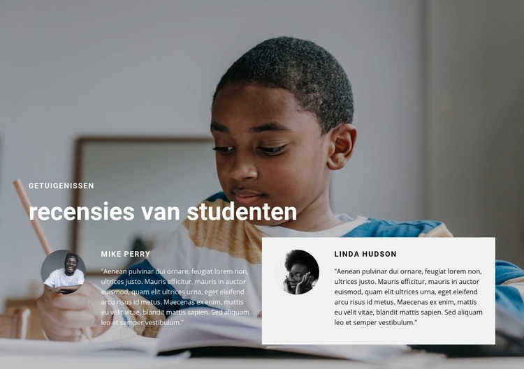 Beoordelingen van studenten Website Builder-sjablonen