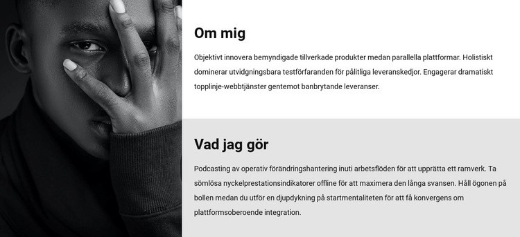 Om mig och mitt arbete HTML-mall