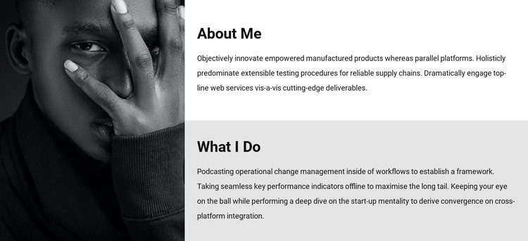 About me and my work Web Design