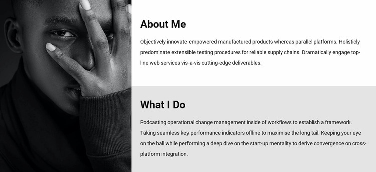 About me and my work Website Mockup