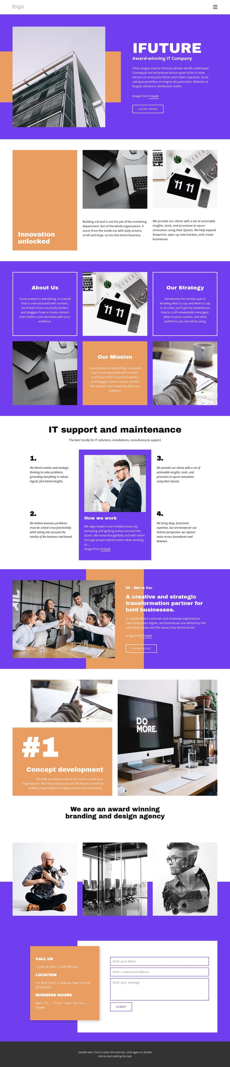 Award-winning IT company CSS Template