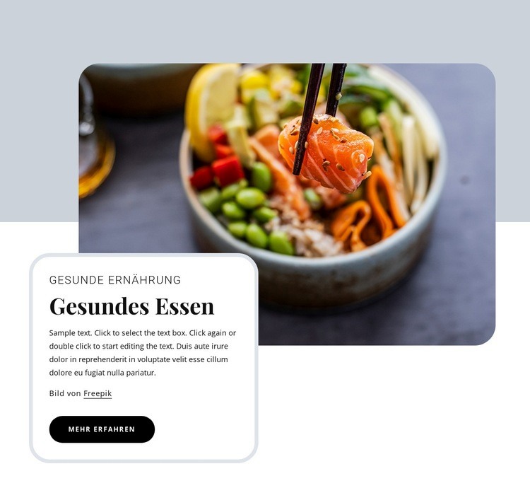 Baue gesunde Essgewohnheiten auf Website Builder-Vorlagen