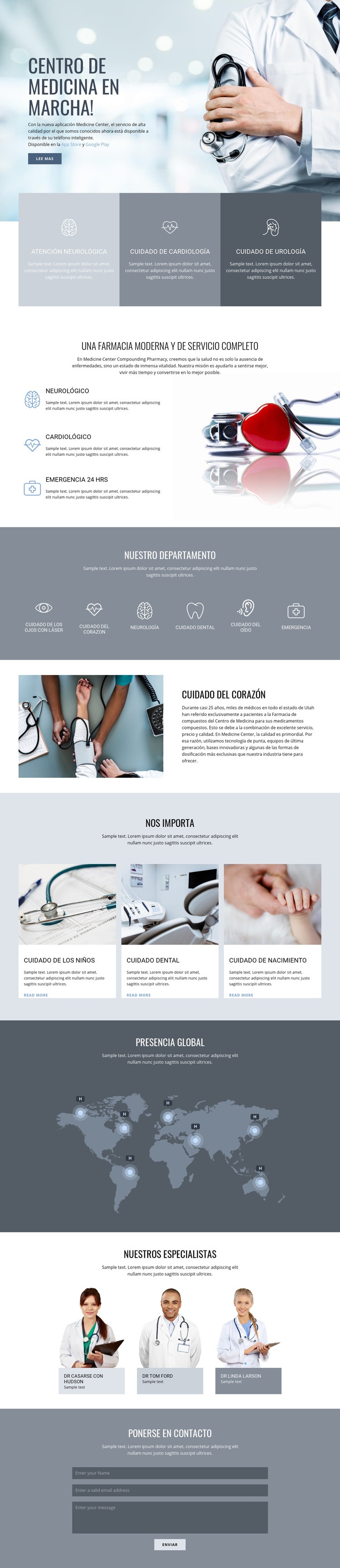 Farmacia y medicina Maqueta de sitio web