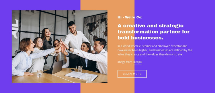 Successful strategic transformation Homepage Design