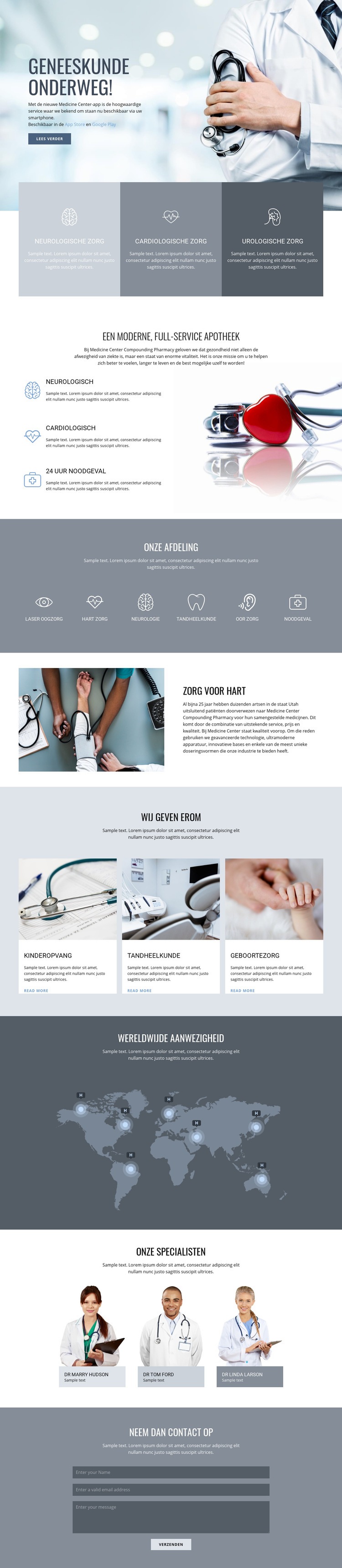 Apotheek en medicijnen Website mockup