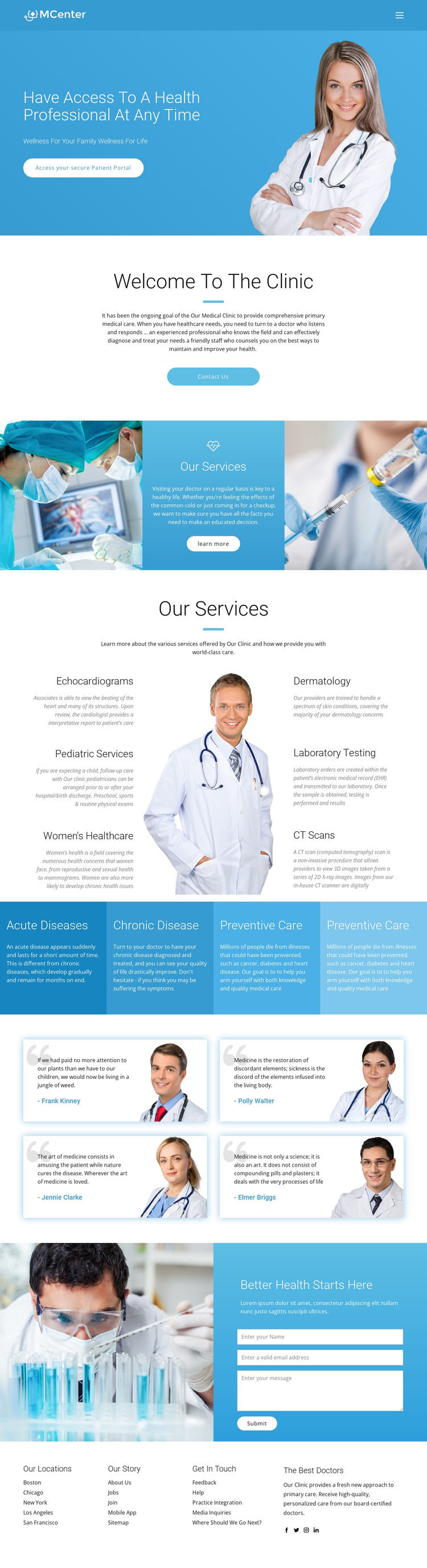 Pro health and medicine One Page Template