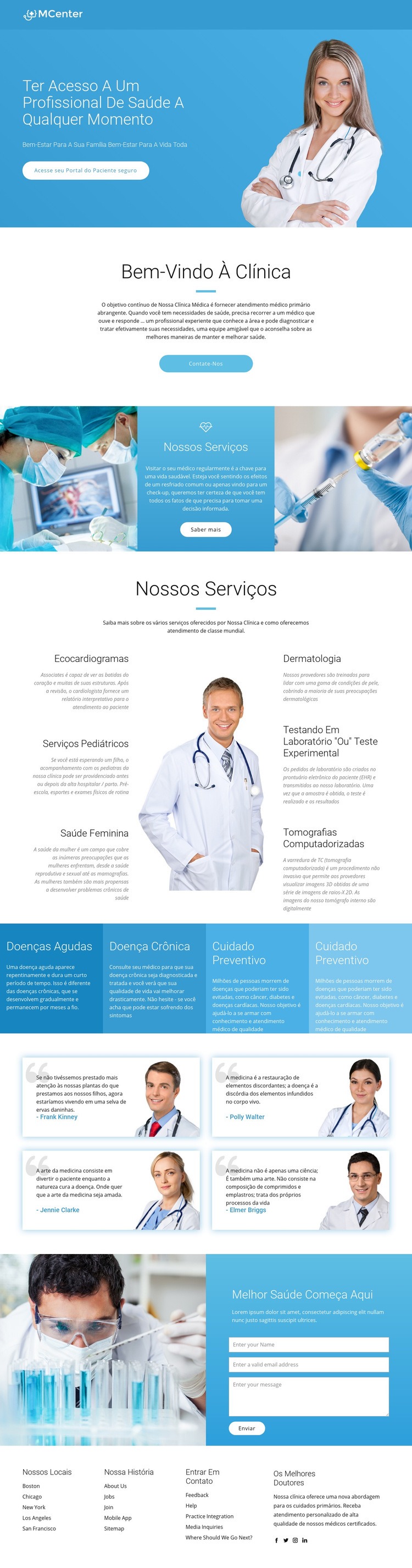 Pró saúde e medicina Maquete do site