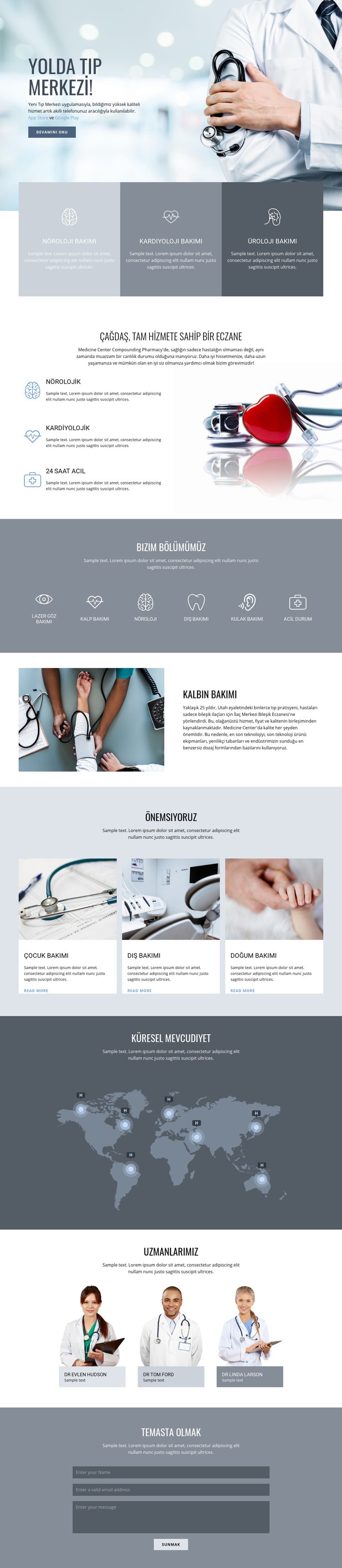 Eczacılık ve tıp Web Sitesi Mockup'ı