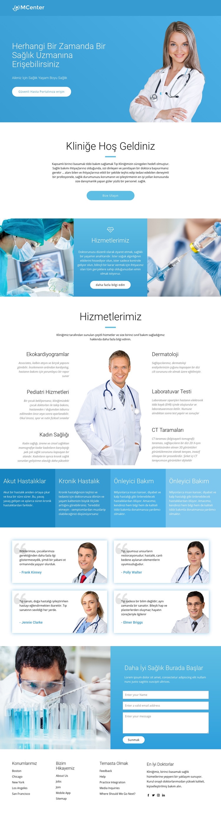 Pro sağlık ve tıp Web Sitesi Mockup'ı