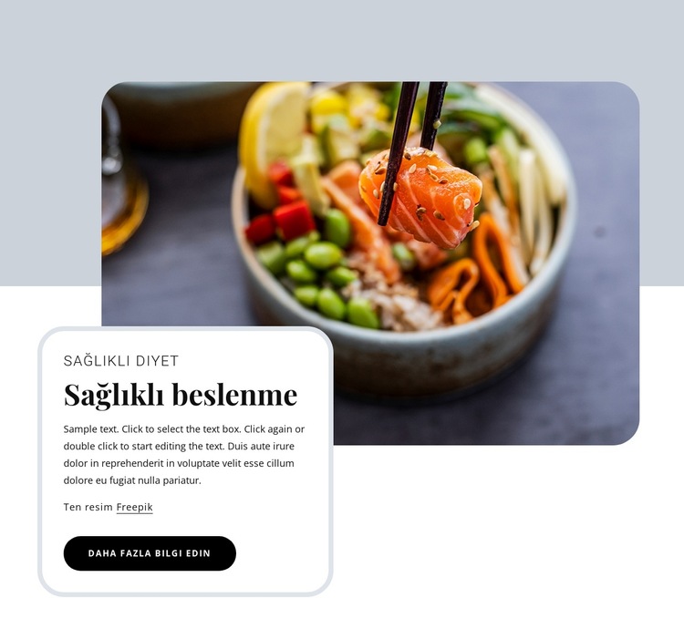 Sağlıklı beslenme alışkanlıkları oluşturun Web Sitesi Şablonu