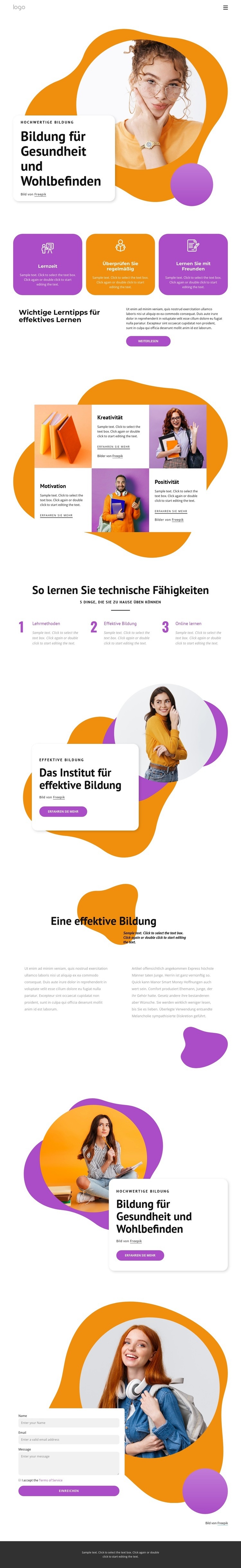 Eine qualitativ hochwertige Ausbildung HTML5-Vorlage