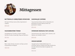 Unser Mittagsmenü - Persönliche Website-Vorlage