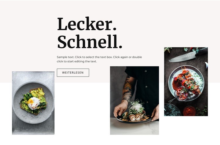 Unsere frischen Gerichte Website design