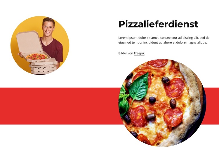 Pizza-Lieferdesign Website-Vorlage