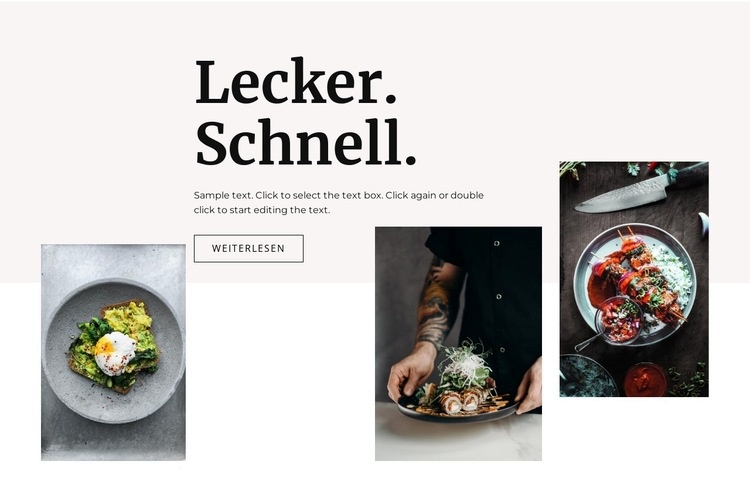 Unsere frischen Gerichte Landing Page