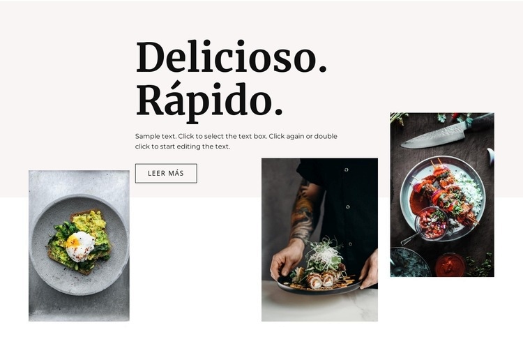 Nuestros platos frescos Diseño de páginas web