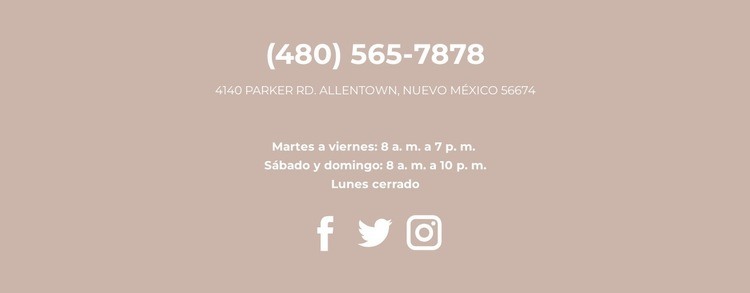 Contactos del restaurante Diseño de páginas web