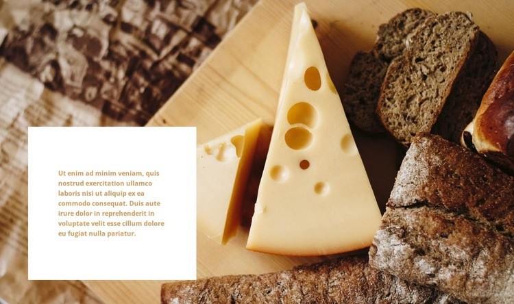 negocio de queso Maqueta de sitio web