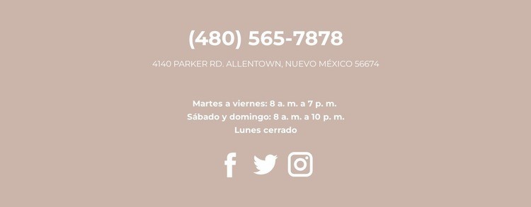 Contactos del restaurante Plantilla de una página