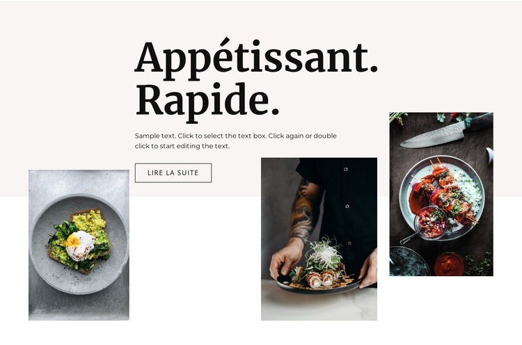 Nos plats frais Conception de site Web