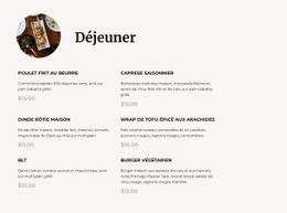 Créateur De Sites Web Polyvalents Pour Notre Menu Du Midi