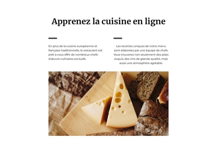 Master class de fabrication de fromage Maquette de site Web
